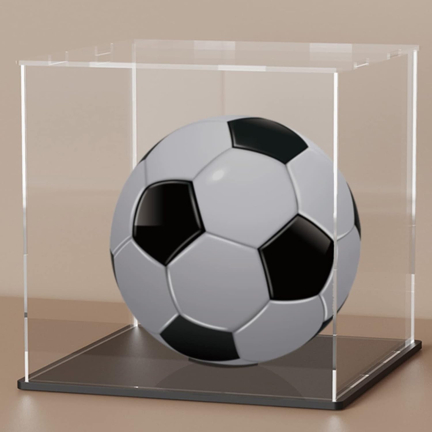 Acrylic Display Case, 8X8X8 Inch Cube, Clear Acrylic Box with Matte Black Base and Lid for Collectibles and Figures